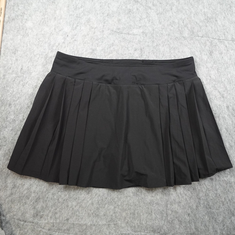 Lululemon Skirt Women 12 Black Side Pleat High Rise Tennis Skort Pickelball Gym - Picture 1 of 12